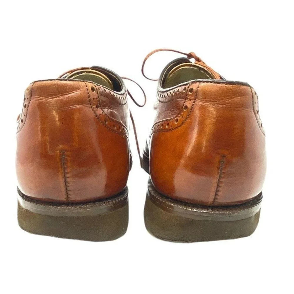 FootJoy Mens Classics Derby Shoes 9.5 D Tan Brown Good Cap Toe Brogue 51060